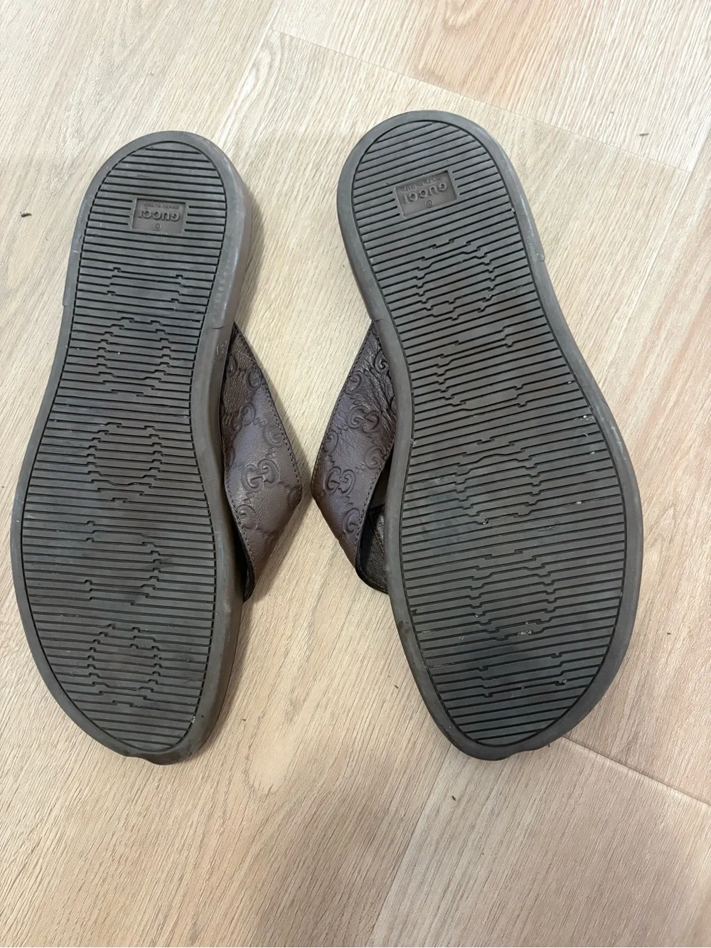 Men's Brown Gucci Flip Flops